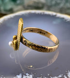 Antique 14K & Pearl Egyptian Revival Conversion Ring