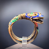 Vintage 14K & Enamel Snake Ring