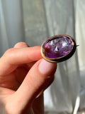 Antique 14K & Carved Amethyst Brooch/Pendant