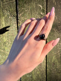 Antique 18K, 14K, Diamond & Garnet Conversion Ring