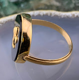 Estate 14K & Onyx Fleur de Lis Conversion Ring