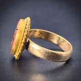 Antique 14K, Gilt & Hand Painted Fox Conversion Ring