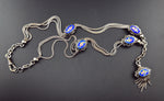 Antique French Silver & Enamel Slide Chain Necklace