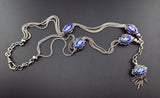 Antique French Silver & Enamel Slide Chain Necklace