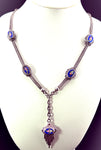 Antique French Silver & Enamel Slide Chain Necklace