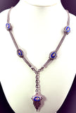 Antique French Silver & Enamel Slide Chain Necklace