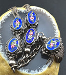 Antique French Silver & Enamel Slide Chain Necklace