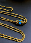 Antique Art Glass Serpentine Slide Chain in Gold Fill