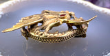 Antique French Vermeil & Paste Ruby Griffin Brooch