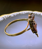Antique 14K, Garnet & Seed Pearl Clover Conversion Ring