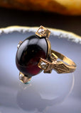 Antique 18K, 14K, Diamond & Garnet Conversion Ring
