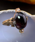 Antique 18K, 14K, Diamond & Garnet Conversion Ring