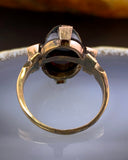Antique 18K, 14K, Diamond & Garnet Conversion Ring