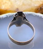 Antique Edwardian 10K, Garnet & Seed Pearl Ring