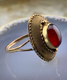 Antique 14K, 9K & Garnet Conversion Ring