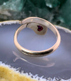 Vintage French 9K & Garnet Snake Ring