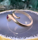 Vintage French 9K & Garnet Snake Ring