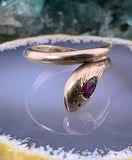 Vintage French 9K & Garnet Snake Ring