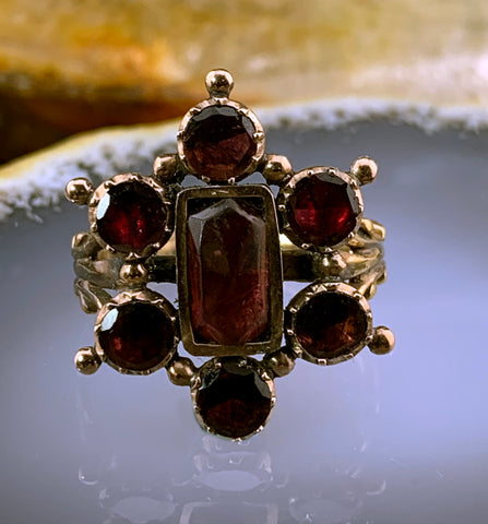 Antique 14K & Garnet Conversion Ring