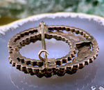 Antique Silver, Garnet Gold & Bohemian Garnet Crescent Brooch