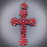 Antique Bohemian Garnet Cross Pendant