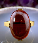 Antique French 18K & Garnet Cabochon Ring