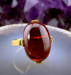 SOLD Antique French 18K & Garnet Cabochon Ring