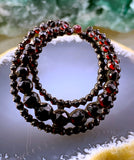 Antique Silver, Garnet Gold & Bohemian Garnet Crescent Brooch