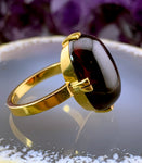 Antique French 18K & Garnet Cabochon Ring