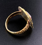 Antique 14K, Almandine Garnet & Enamel Conversion Ring