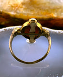Antique 14K, Garnet & Seed Pearl Conversion Ring