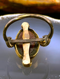 Antique 14K, Garnet & Seed Pearl Conversion Ring