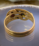 Antique French 18K, Ruby & Sapphire Double Snake Ring