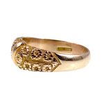 Antique English 9K Gold Floral Band Ring