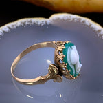 Antique 12K & Cameo Athena Ring