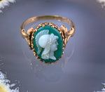 Antique 12K & Cameo Athena Ring