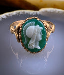 Antique 12K & Cameo Athena Ring