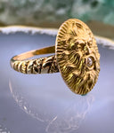 Antique 14K & Diamond Green Man Conversion Ring