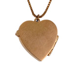 Vintage 14K & Diamond Heart Locket Pendant On Chain