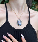 Antique Silver, Paste & Hand Painted Enamel Portrait Pendant
