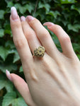 Antique 9K & Ruby Heart Locket Conversion Ring