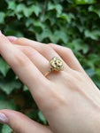 Antique 9K & Ruby Heart Locket Conversion Ring