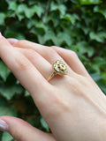 Antique 9K & Ruby Heart Locket Conversion Ring