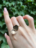 Antique 9K & Ruby Heart Locket Conversion Ring