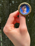 Antique French 18K Hand Painted Enamel Brooch