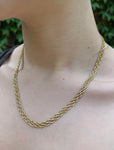 Modern 14K Gold Fancy Double Wheat Link Chain