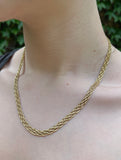 Modern 14K Gold Fancy Double Wheat Link Chain