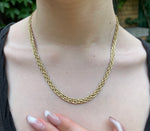 Modern 14K Gold Fancy Double Wheat Link Chain