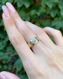 Antique 18K, Turquoise & Pearl Ring