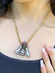 Antique Silver, Chrysoprase & Paste Insect Brooch